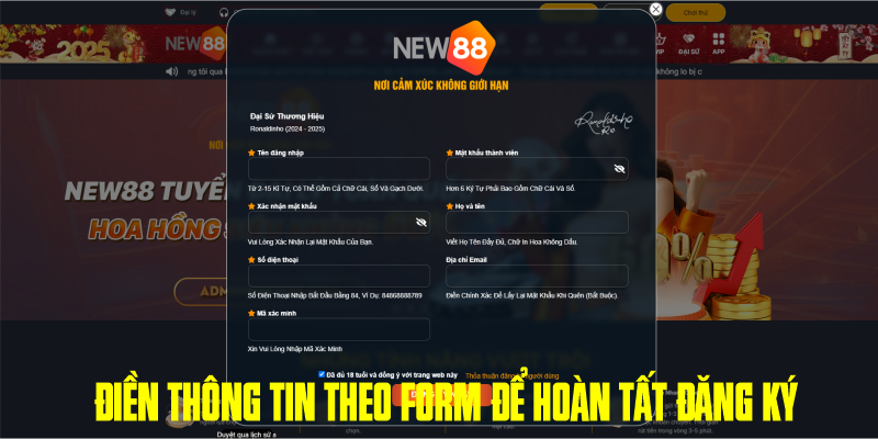 Điền thông tin để hoàn tất đăng ký nhận thưởng